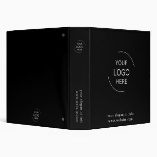 Modern Black Business Logo 3 Ring Binder