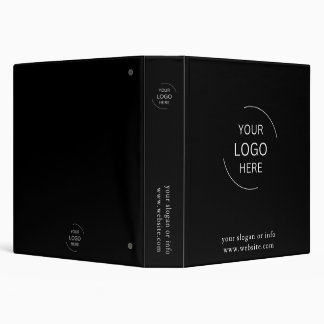 Modern Black Business Logo 3 Ring Binder