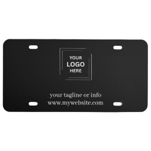 Modern Black Business Logo Branded License Plate