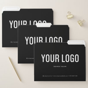 Modern Black Business Logo File Folders