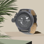 Modern Black Business logo Minimal brand Company Watch<br><div class="desc">Custom Watch with a simple minimal design. Add your logo and text.</div>