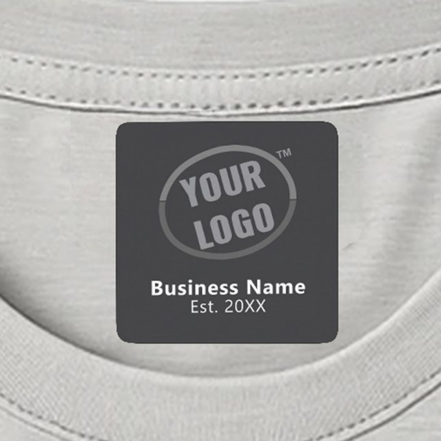 Modern Black Business Name Custom Logo Clothing Labels (Creator Uploaded)