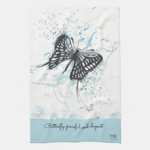 Modern Black Butterfly Kitchen Towel