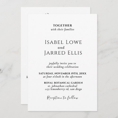 Modern Black Calligraphy All in One Wedding Invitation