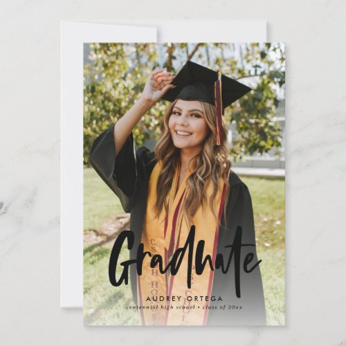 Modern Black Calligraphy Photo Graduation