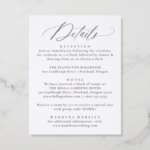 Modern Black Calligraphy Wedding Letterpress Enclosure Card