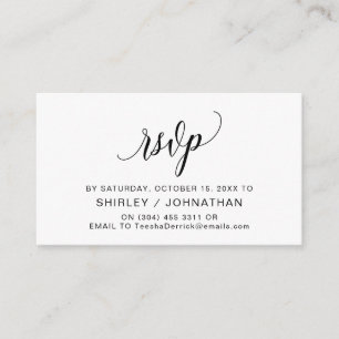 Modern Black Calligraphy, Wedding RSVP Enclosure Card