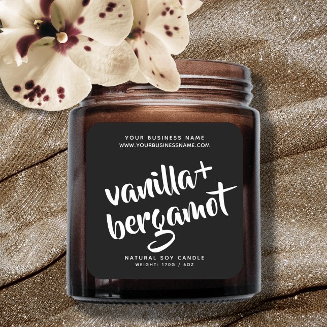 Modern black candle product label (Creator Uploaded)