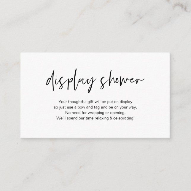 Modern black casual elegance, Display Shower Enclosure Card (Front)