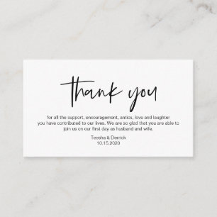 Modern black casual elegance font, Thank you Enclosure Card