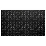 Modern Black cat line art pattern Fabric