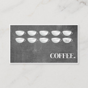 Modern Black Chalkboard Coffee Cups Loyalty Card