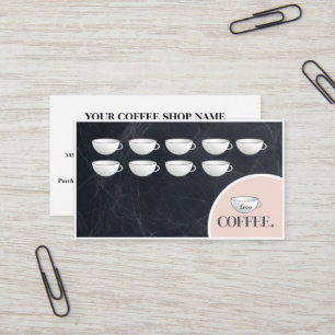 Modern Black Chalkboard Coffee Cups Loyalty Card