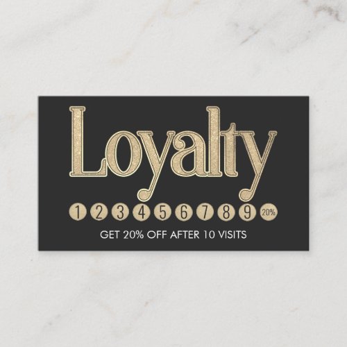 Modern Black Champagne Gold Glitter Typography Loyalty Card