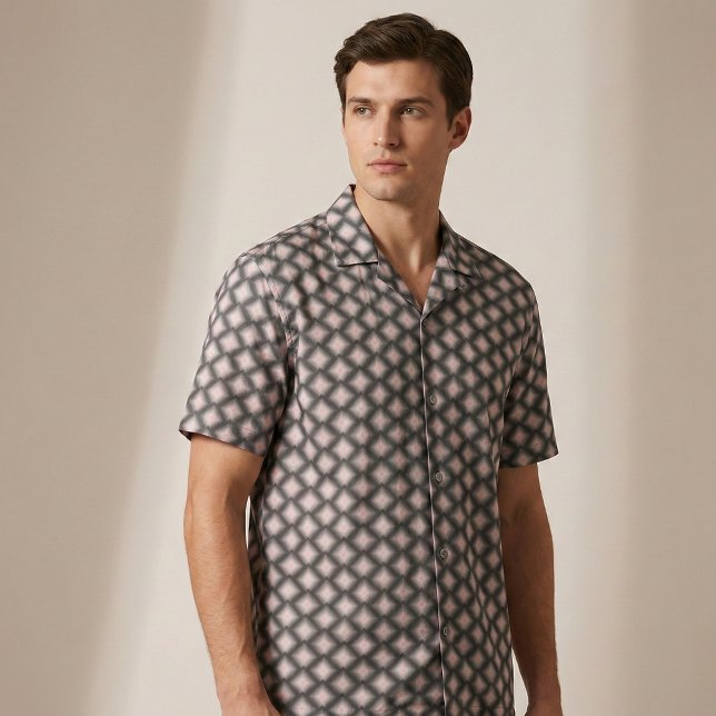 Modern Black Charcoal Blush Pink Geometric Diamond Fabric (Creator Uploaded)