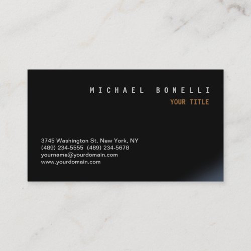 Modern Black Chic Professional Business Card