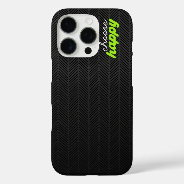 Modern Black Choose Happy Case-Mate iPhone Case (Back)