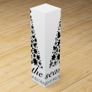 Modern Black Christmas Tree Wine Box