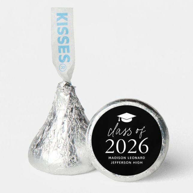 Modern Black Class of 2026 Graduation Hershey®'s Kisses® (Front)