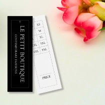Modern Black Clothing Size Chart Swing Price  Tag