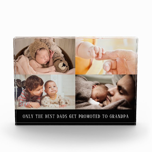 Modern Black Collage for Grandpa Photo Block (Front)