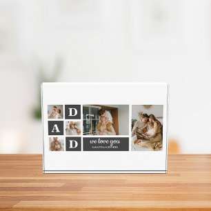  Modern Black   Collage Photo   Dad Best Gift  Block
