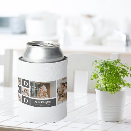  Modern Black  Collage Photo  Dad Best Gift  Can Cooler