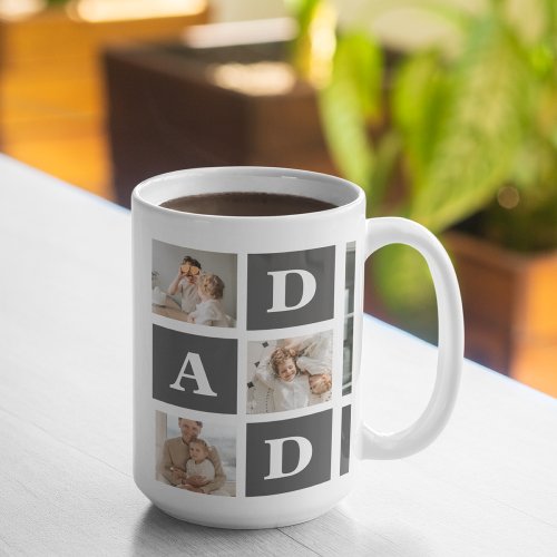  Modern Black  Collage Photo  Dad Best Gift  Coffee Mug