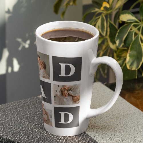  Modern Black  Collage Photo  Dad Best Gift  Latte Mug