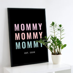 Modern Black Colorful New Mothers Day Poster