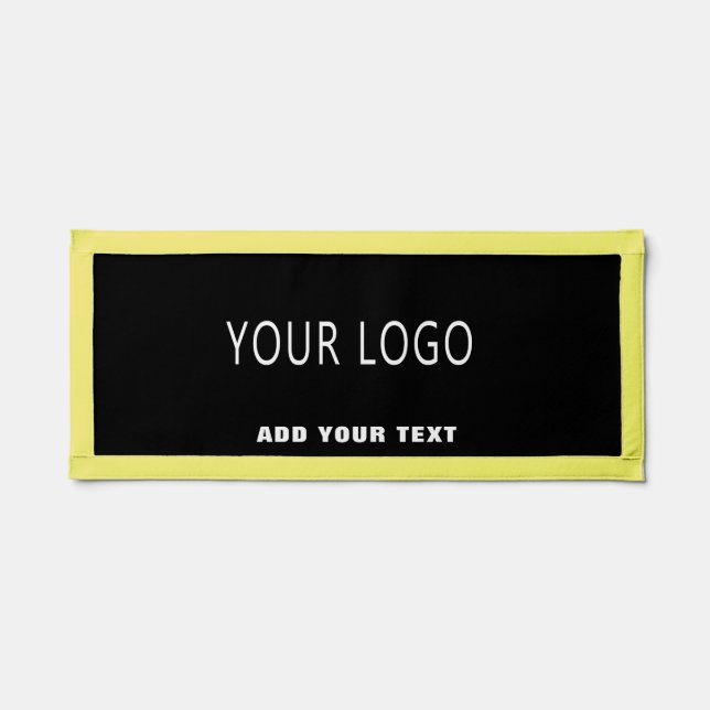 Modern Black Company Business Logo Branded  Pennant (Front)