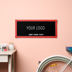 Modern Black Company Business Logo Branded Pennant