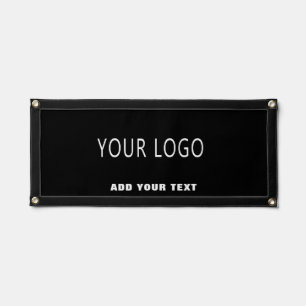 Modern Black Company Business Logo Branded Pennant