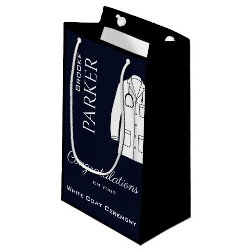 Modern Black Congratulations White Coat Ceremony  Small Gift Bag