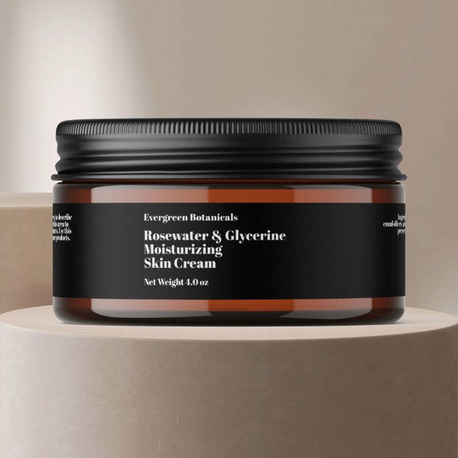 Modern black cosmetics jar label 1 x 7.25 (Creator Uploaded)