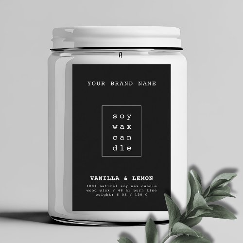Modern black cosmetics packaging candle  food label