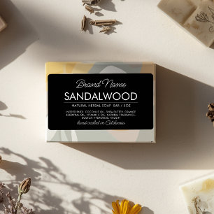 Modern black cosmetics soap ingredients label