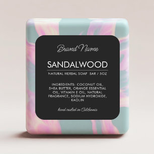 Modern black cosmetics soap ingredients label