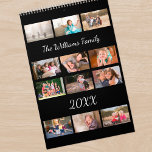 Modern Black Cover Custom Photo Calendar<br><div class="desc">Create your own modern photo calendar with your favorite photos. Replace the sample images for each month, add your name or title text, and add the year in the sidebar. The 12 images you choose will automatically appear in a grid on the front and back covers with a row of...</div>