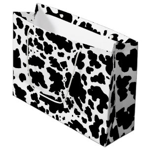 Modern Black Cow Skin Rodeo Animal Print  Large Gift Bag
