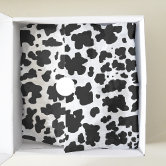 Modern Black White Cow Skin Texture Animal Print Wrapping Paper
