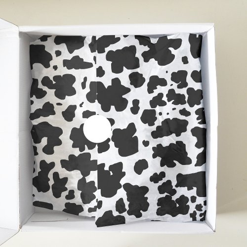 Modern Black Cow Skin Texture Animal Print Tissue Paper
