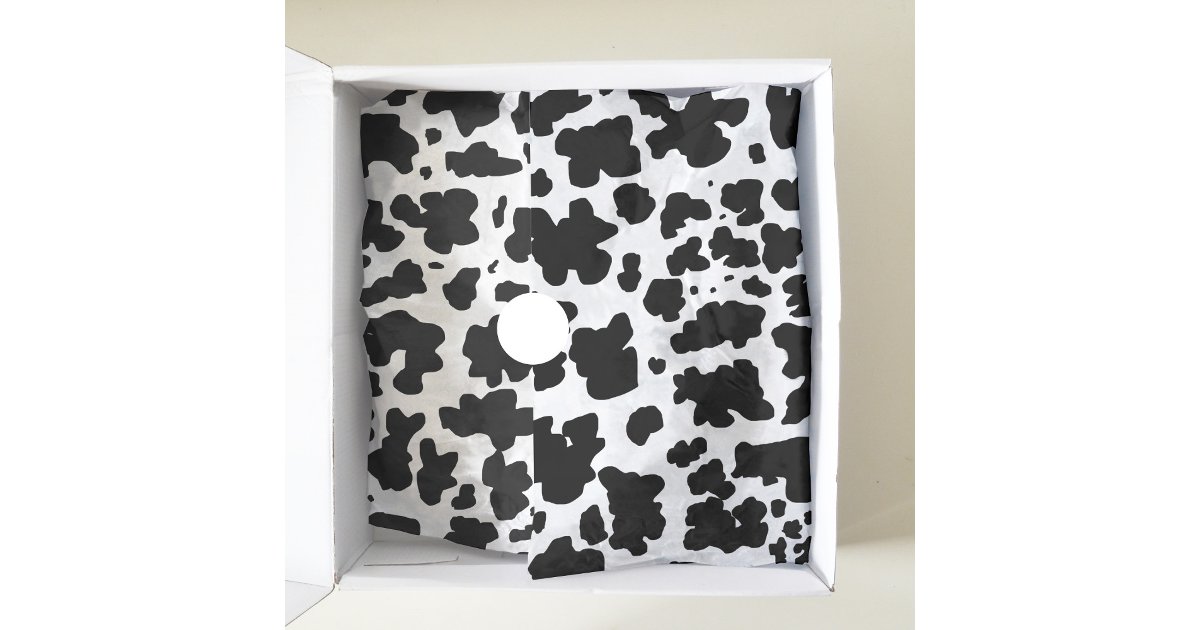 Modern Black Cow Skin Texture Animal Print Tissue Paper | Zazzle
