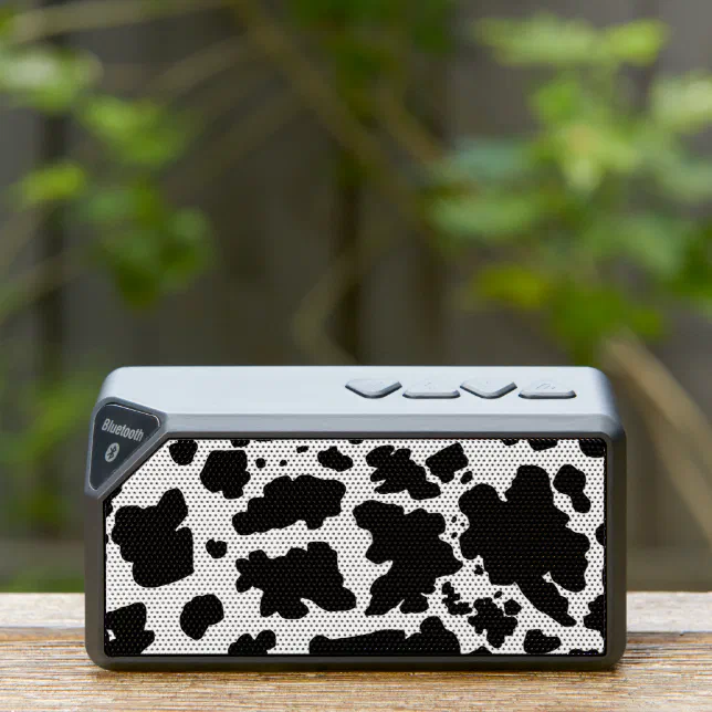 Modern Black Cow Spots Print Bluetooth Speaker
