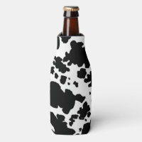 Modern Black Cow Spots Print