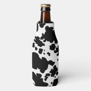 Modern Black Cow Spots Print Bottle Cooler