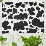 Modern Black Cow Spots Print Cowboy Kitchen Towel<br><div class="desc">Classic and trendy black and white cow skin spots texture design home decor and gifts. Cow spots animal print</div>