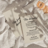 Modern Black Cream Whimsical Retro Wedding Details