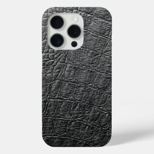 Modern Black Crocodile iPhone 15 Pro Case