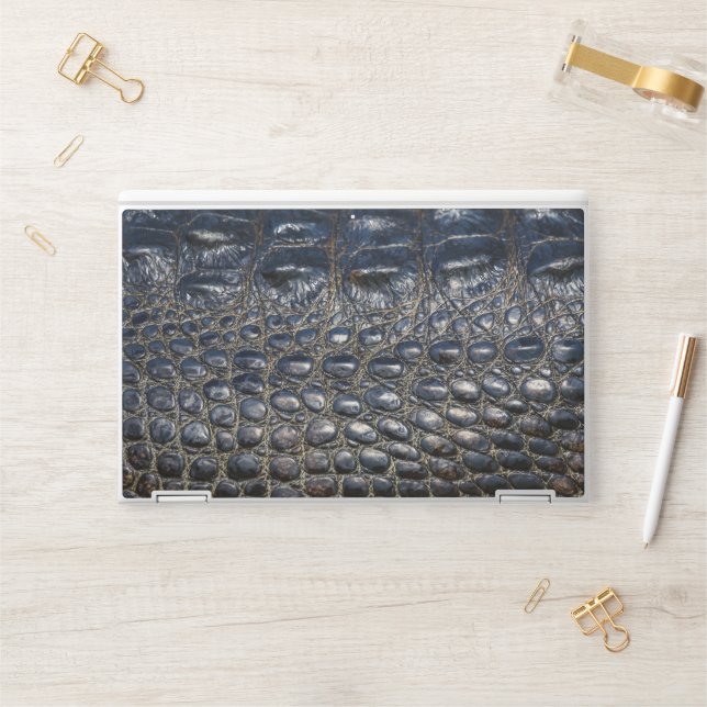 Modern Black Crocodile HP Laptop Skin (Desk)